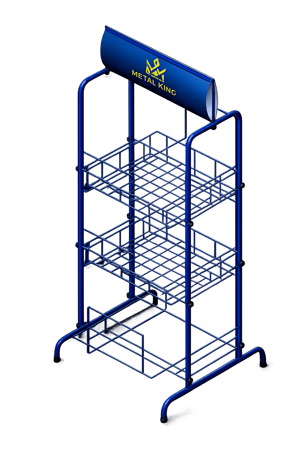 Expositor com Cestos Metal King — aramado multiníveis